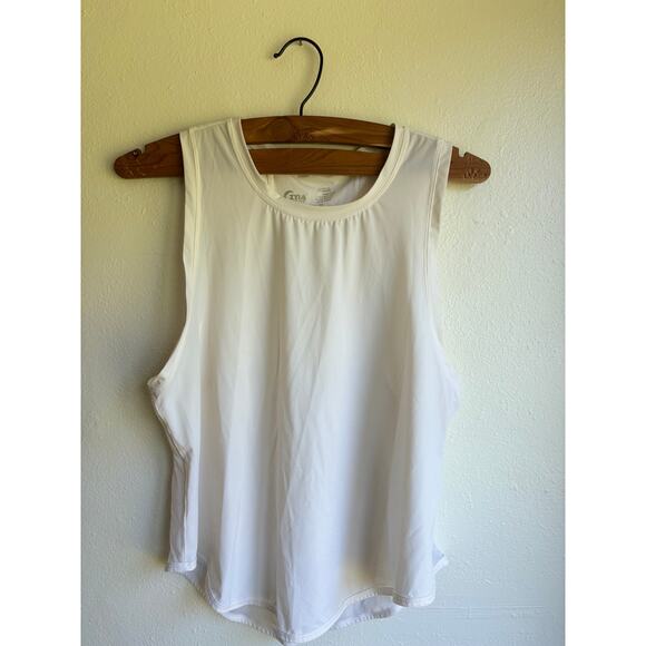 Zyia Active Womens Split Back Mesh Tank Top Scoop Neck Lightweight White Size XS - Picture 1 of 4